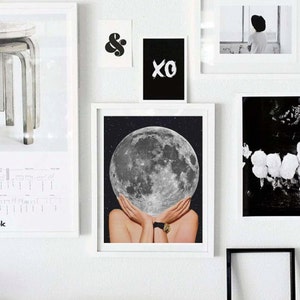 Moon art print La Luna art poster La Luna Print, Moon Poster, La Luna Wall Art, La Luna, Full Moon Print, Moon Art Print, image 4