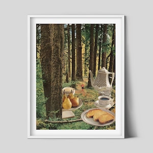 Nachmittagstee Druck, Wald Druck, Bäume Kunst, Natur Poster