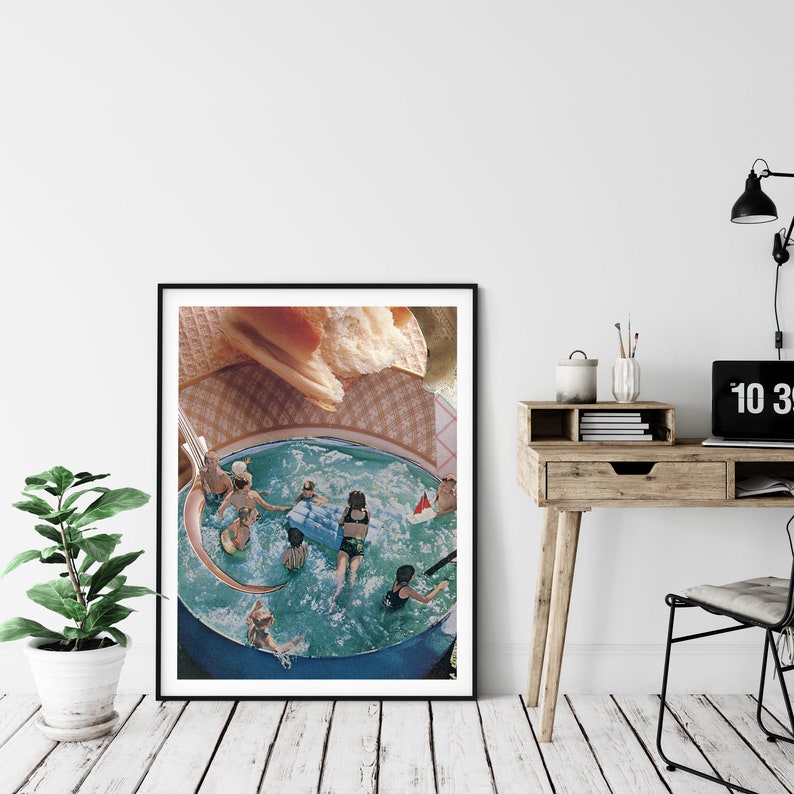 Large food art print, Large kitchen poster, Extra large art, Swimming pool poster, Huge art image 2