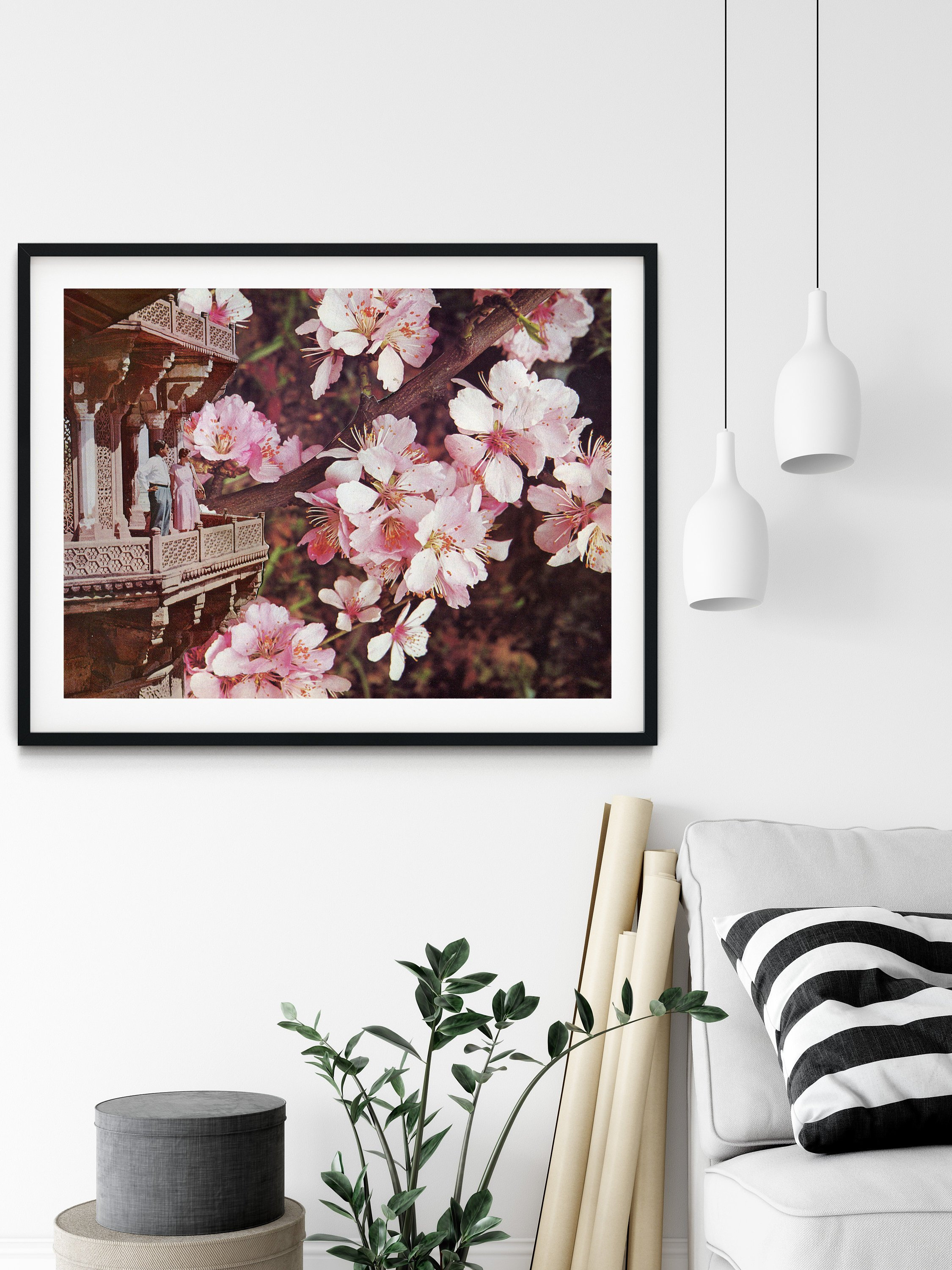 Cherry Blossom Large Print, Pink Large Poster, Living Room Decor ...