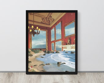 Framed poster, Framed red room poster, Love print, Large couple art print, Living room decor