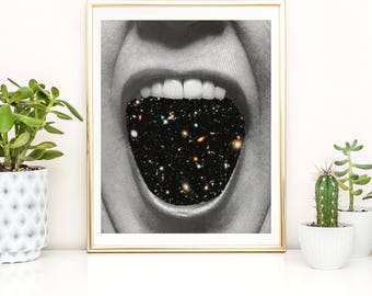 Pop art print - Space poster - Universe art - Quirky art - 8x10 prints