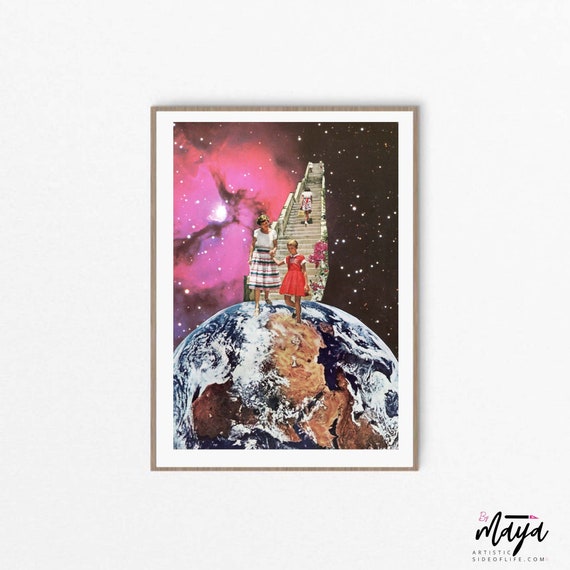 Large art prints, feminist poster, feminist art, women art, gift for mum, gift for sister, universe, earth , a2 prints, a3 prints, a4