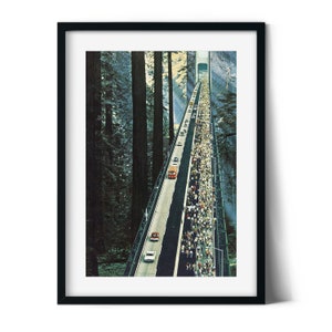 Baumdruck, Waldkunst, Wald, fahrendes Plakat, Autokunstwerk