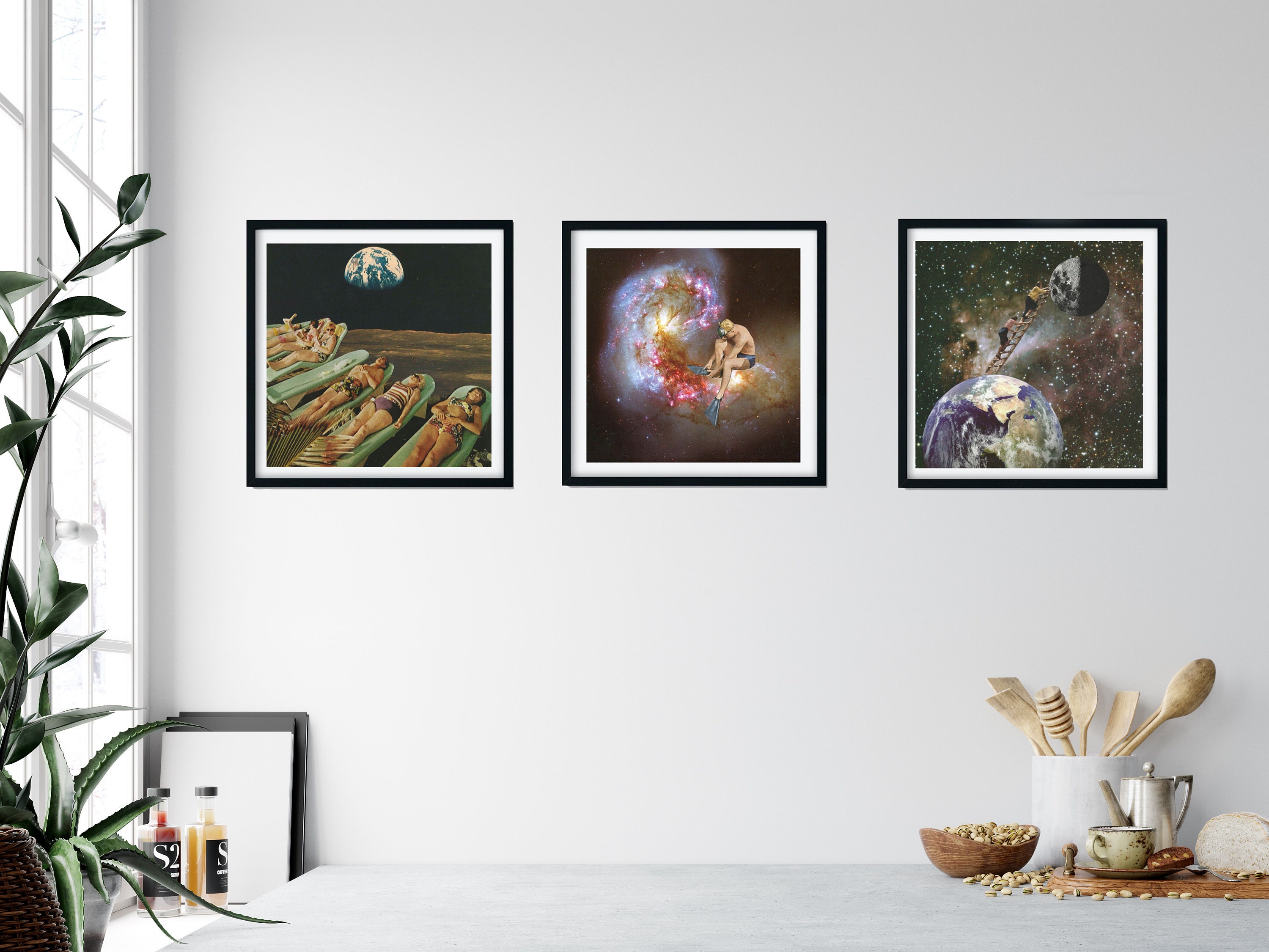 3 piece wall art Set of 3 square prints Etsy