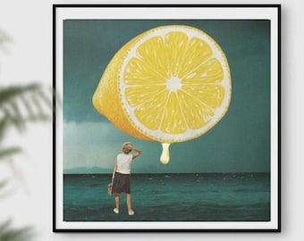 Lemon Print - Lemons Art Prints - Vintage Botanical Fruit Art Illustration
