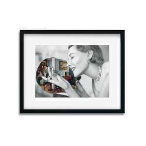 5x7 Kunstdruck - Paar Liebe Druck - You are home for me collage art