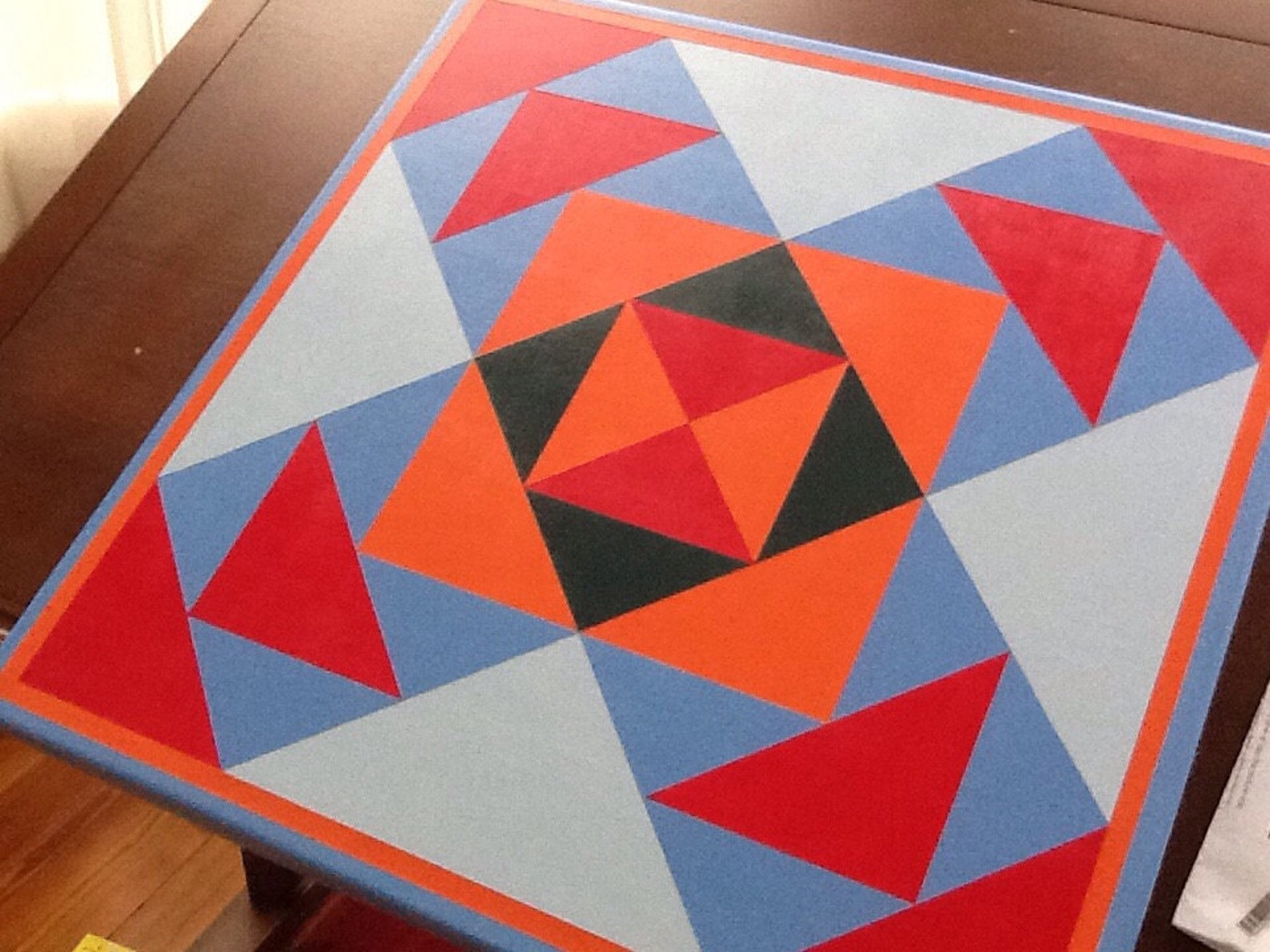 Rail Road Crossing barn quilt pattern. Bright beautiful Etsy