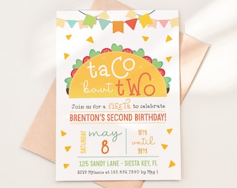 Taco Twosday Invitation Taco Twos-day Birthday Invitation Taco Birthday Invitation