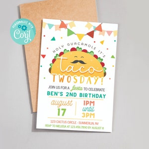 Taco Twosday Einladung Taco Twosday Geburtstag Taco Two-sday Sofortiger Download Corjl