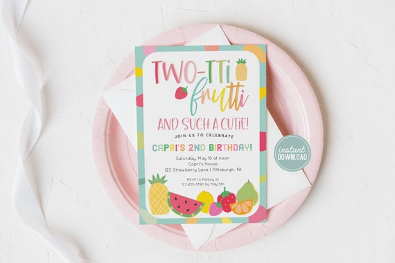 Twotti Frutti Invitation Twotti Fruitti Birthday Invitation Fruity Invitation Il_570xn