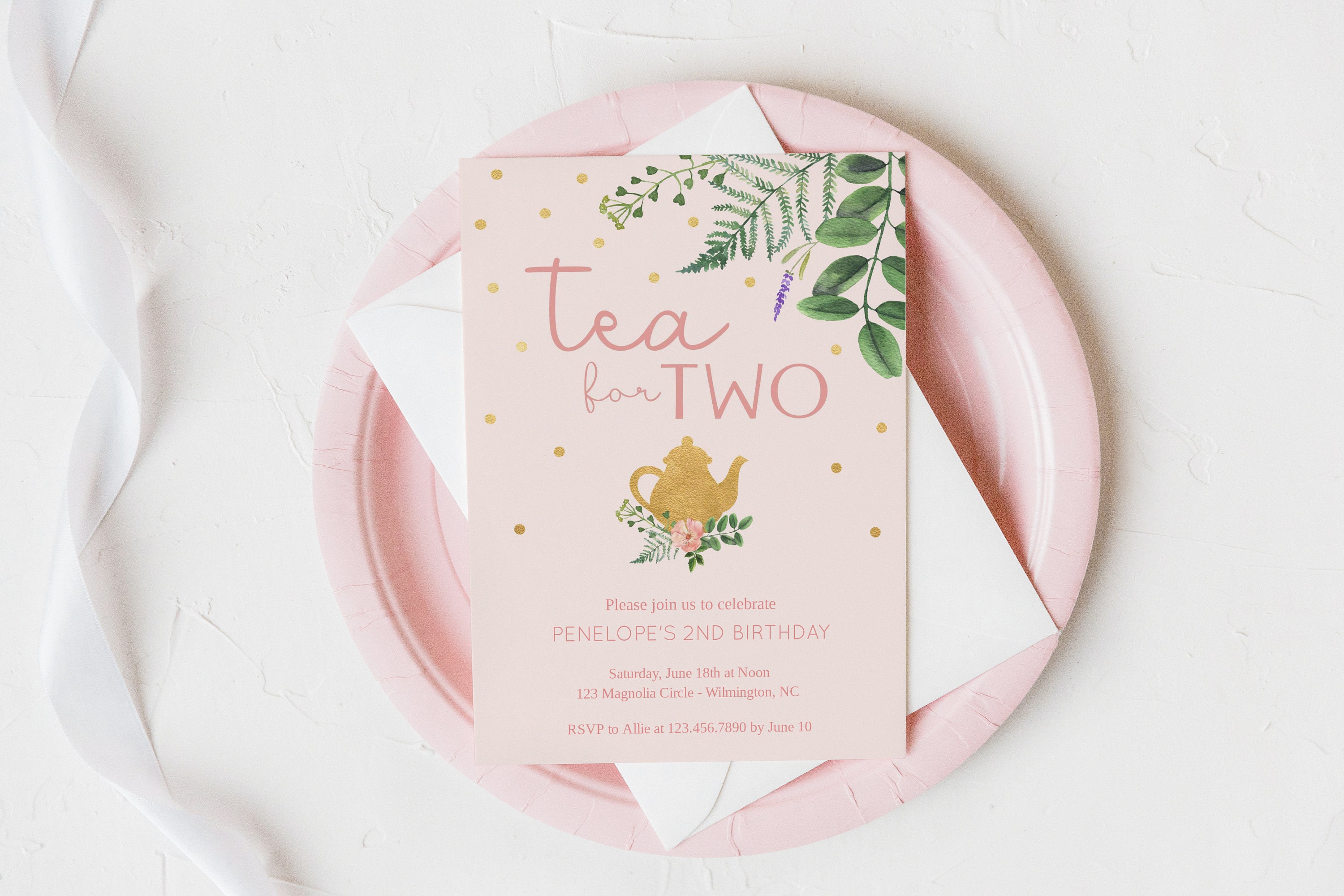 Tea for Two Invitation Tea for Two Party Invitation Tea for Etsy