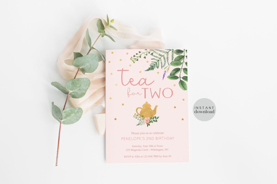 Tea for Two Invitation Tea for Two Party Invitation Tea for Two