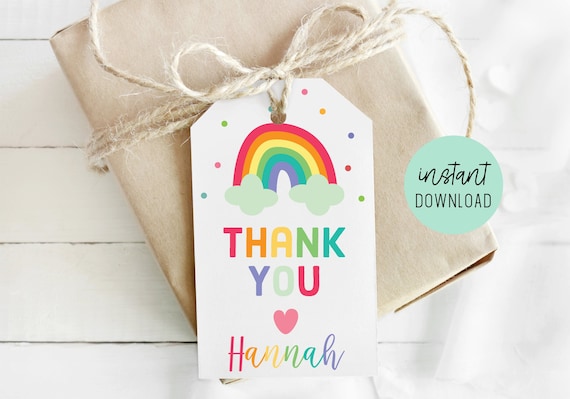 Rainbow Favor Tags Birthday Party Thank You Tags Il_570xn