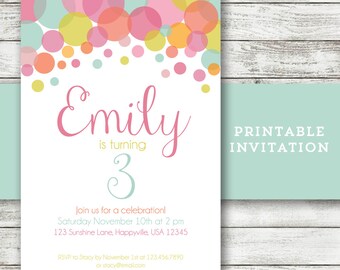 Polka Dot Invitation | Etsy