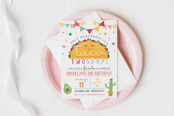 Taco Twosday Invitation Taco Twos-day Birthday Invitation Taco Birthday Invitation Il_570xn