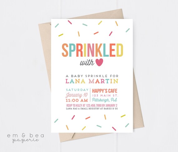 Baby Sprinkle Invitation Printable Baby Sprinkle Invite Ice Cream Baby Shower Rainbow Baby Sprinkle Sprinkled With Love Baby Shower Invite Il_570xn
