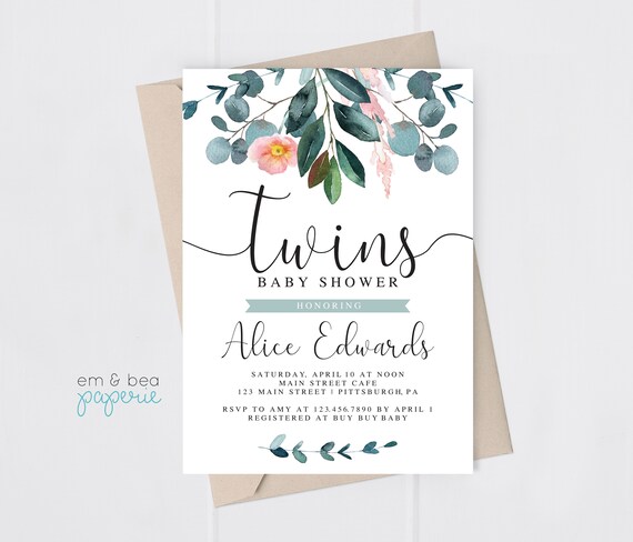 twin sprinkle invitation