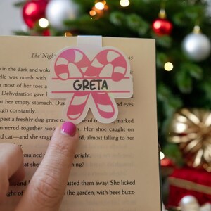 Personalized Candy Cane Magnetic Bookmark