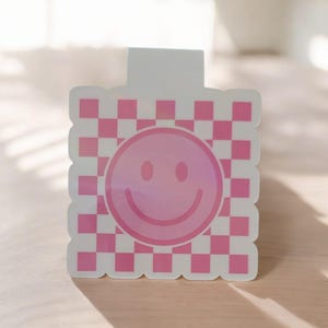 Preppy pink smiley face Magnetic Bookmark