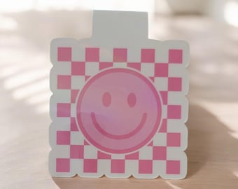 Preppy pink smiley face Magnetic Bookmark