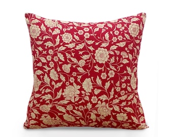 Marsala throw pillow cover, Kalamkari print, Indian ethinic, cotton pillow, sizes available.