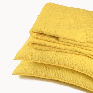 QUILTED YELLOW chevron pattern kantha Quilted bed sets - 100% cotton, Sizes available