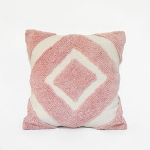 Tufted Blush Throw Pillow Cover, 18X18 inches