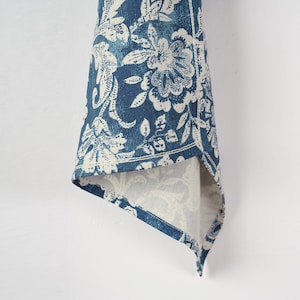 Indigo Blue Printed Kitchen Towel, bold floral pattern, 100% cotton, size 20&quot;X28&quot;