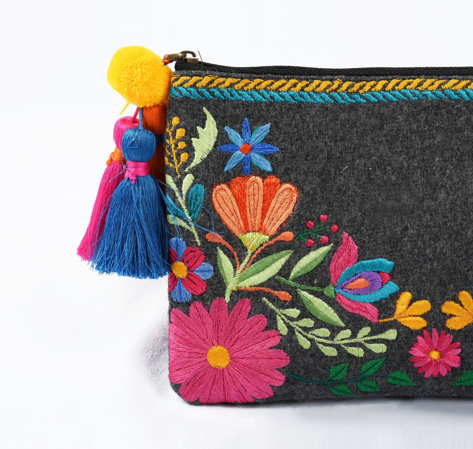 Felt Bag Embroidery Wool Felt Clutch Boho Bag 6X9 Inches Etsy