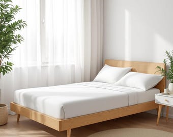 Komplet prześcieradeł z białej bawełny perkalowej, 200TC