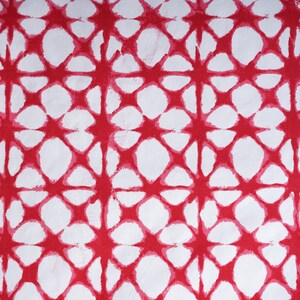 Red tie dye print fabric, 100% cotton duck, fabric by the metre image 3