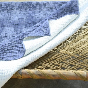 Blue Quilted Bedspread Kantha Quilt Stonewashed Denim - Etsy