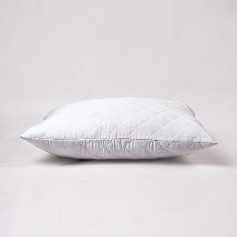 White Quilted Cotton Pillow Protectors With Zipper Closure Etsy
