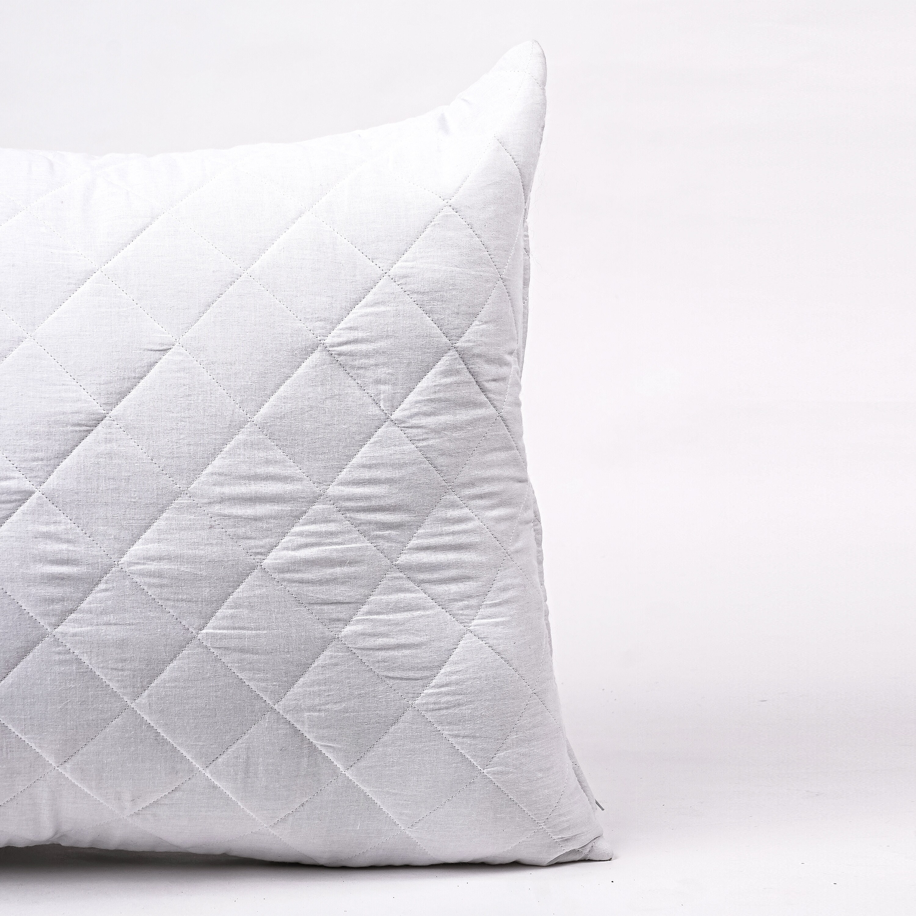 White Quilted Cotton Pillow Protectors With Zipper Closure Etsy