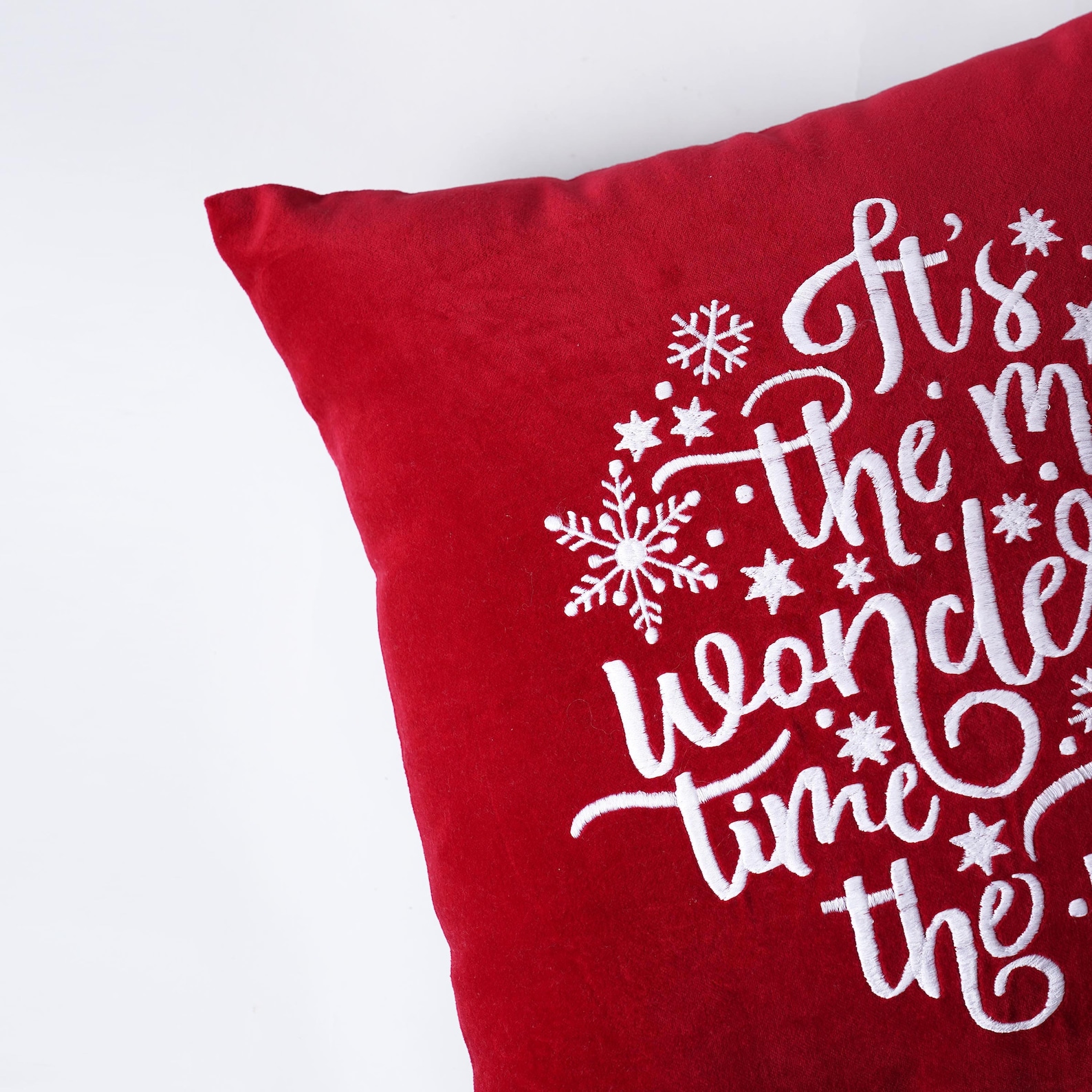 Red Christmas pillow cover in embroidered velvet sizes Etsy