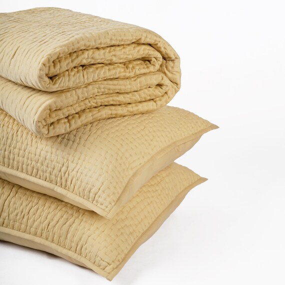 Oberbett mit Rand Tagesdecke Überwurf 100% Wolle 100% Baumwolle-Satin 