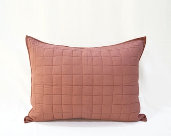 CLAY BROWN cotton handmade Quilted pillow cases, Sizes available