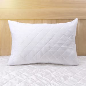 White quilted cotton PIllow protectors with zipper closure, all sizes available