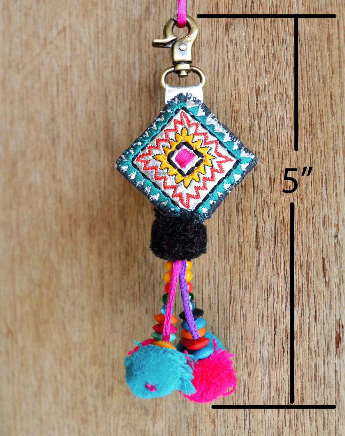 Multicolor tassel handmade boho bag charm tribal bohemian | Etsy