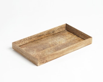 Wooden serving tray, rustic mango wood, farm house decor, 6X10 inches