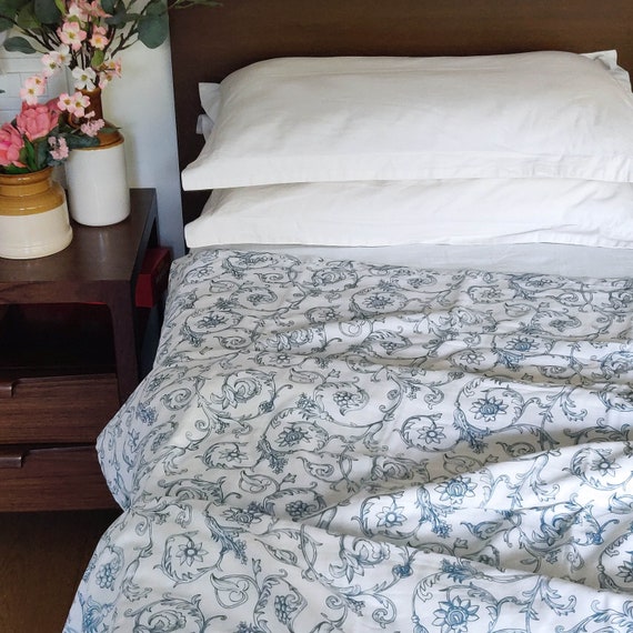 Blue Swirl soft Cotton blanket, three layer dohar, sizes available