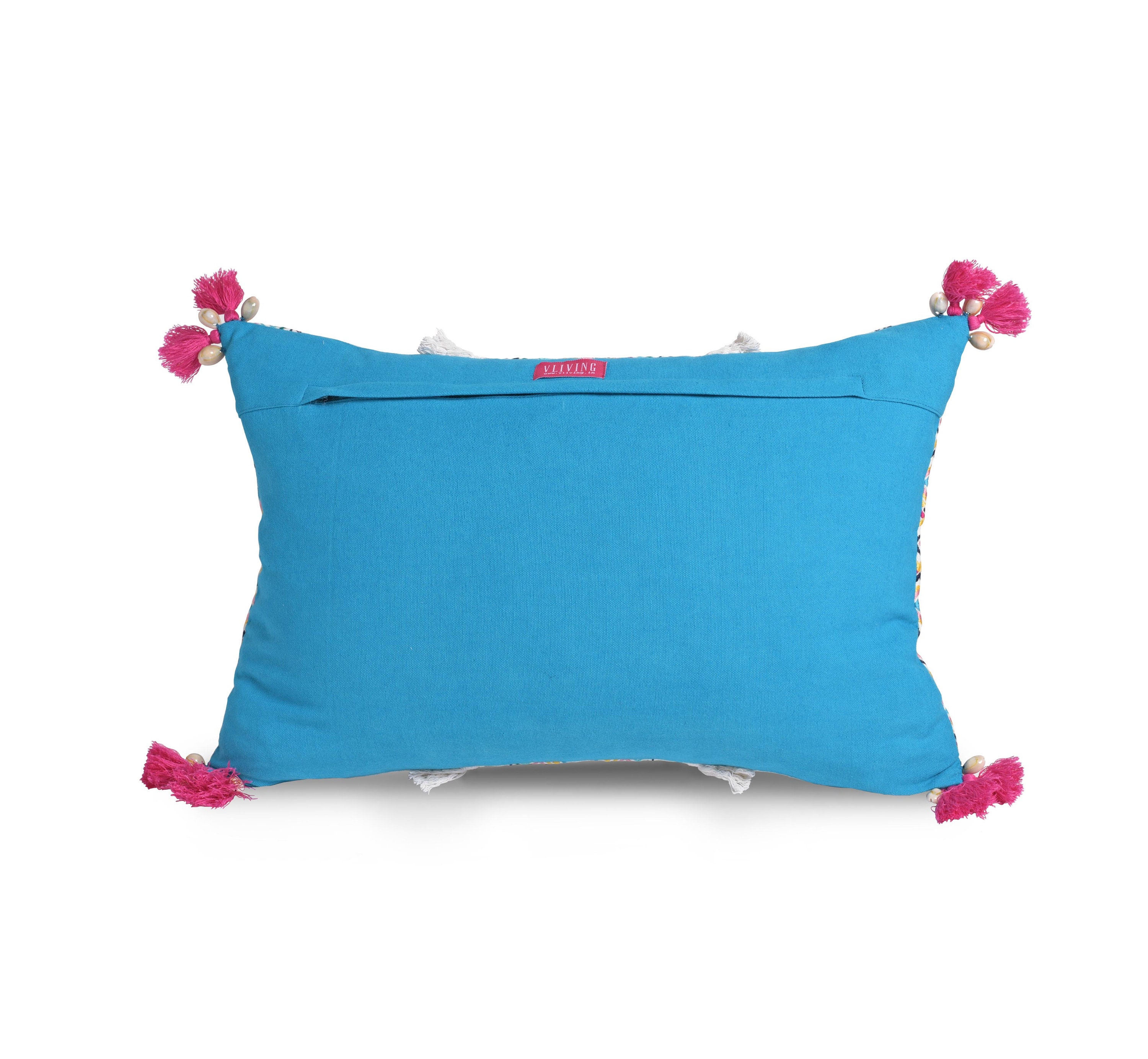 Embroidered Pillow Cover Multicoloured Handmade Bohemian Etsy UK