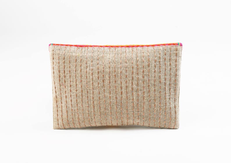 Tribal Pouch Envelope Clutch Linen Colour Bag Foldover Etsy
