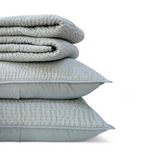 DUCK EGG colour handmade Kantha cotton Quilted bed sets, Sizes available