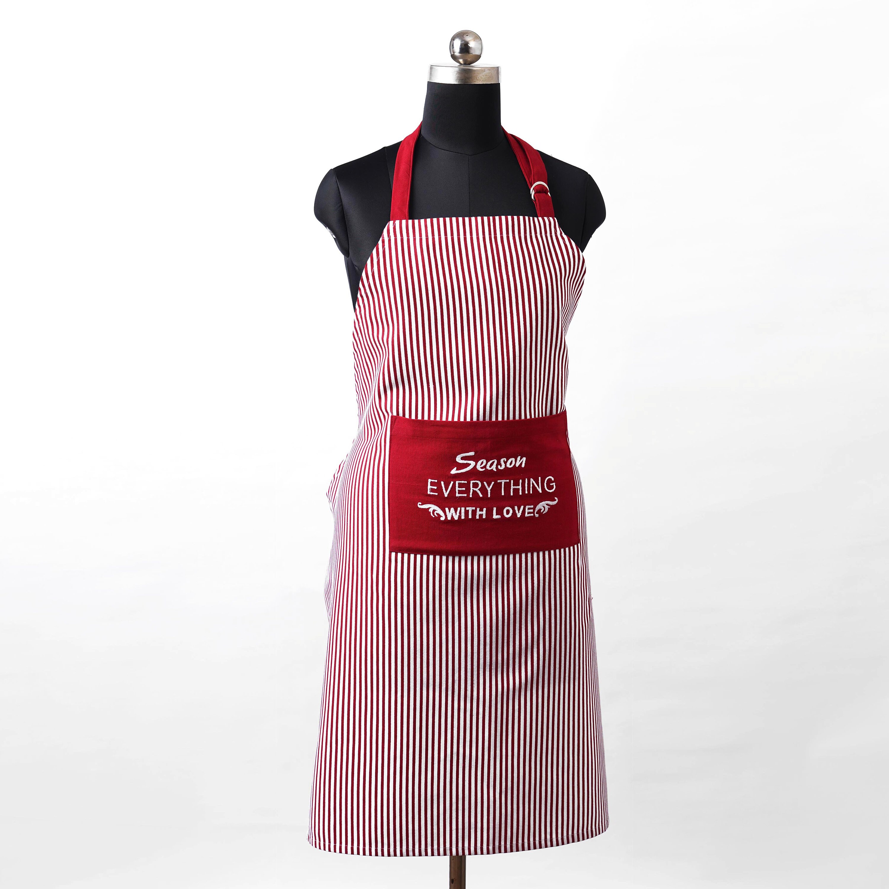 Red And White Striped Chef Apron - Waterproof, Polycotton, One Size Fits All, Machine Washable - View #8