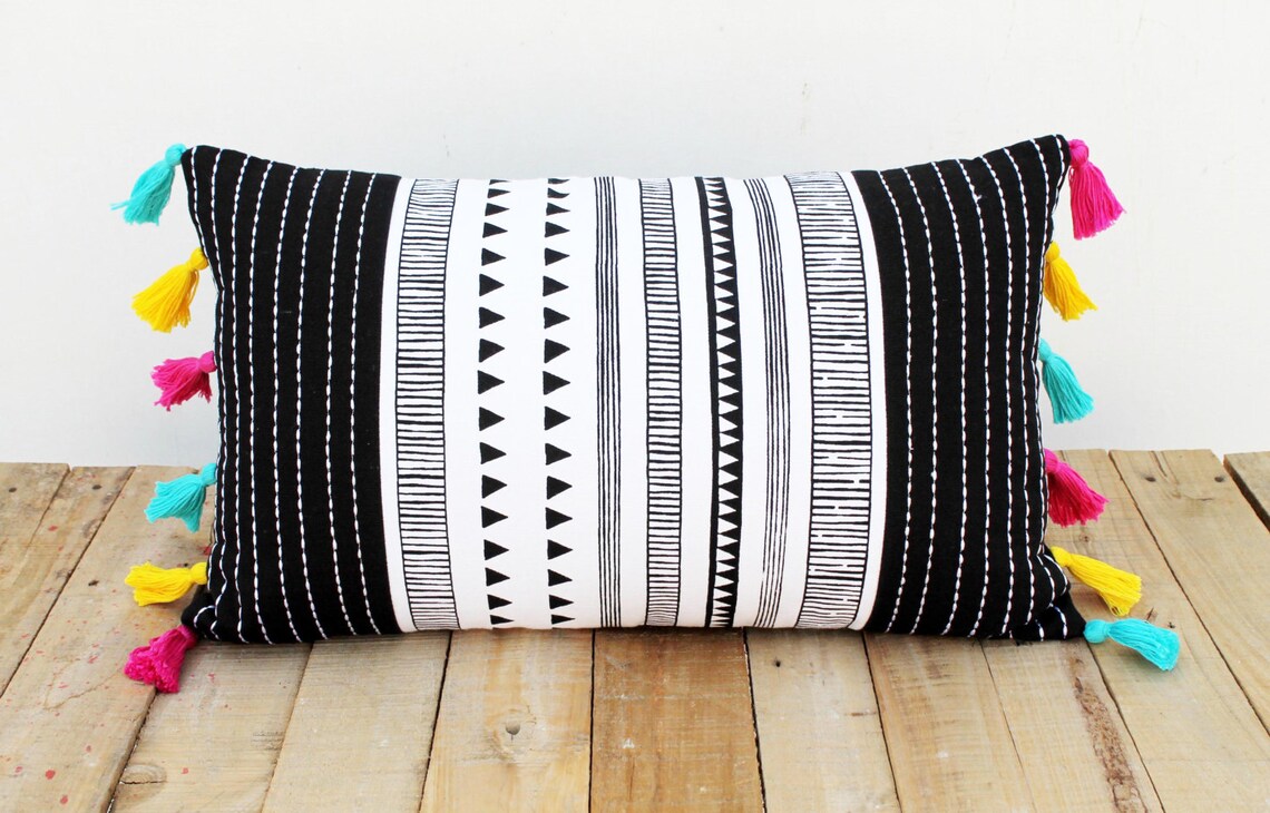 Aztec Print Pillow Cover Cotton Pillow Case Tribal Standard Etsy Canada