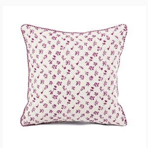 Plum DOMINOTERIE small floral print cotton pillow cover, sizes available