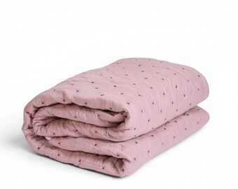 OLD ROSE 300TC Feine Baumwolldecke – Rautenmuster Tuck Quilting