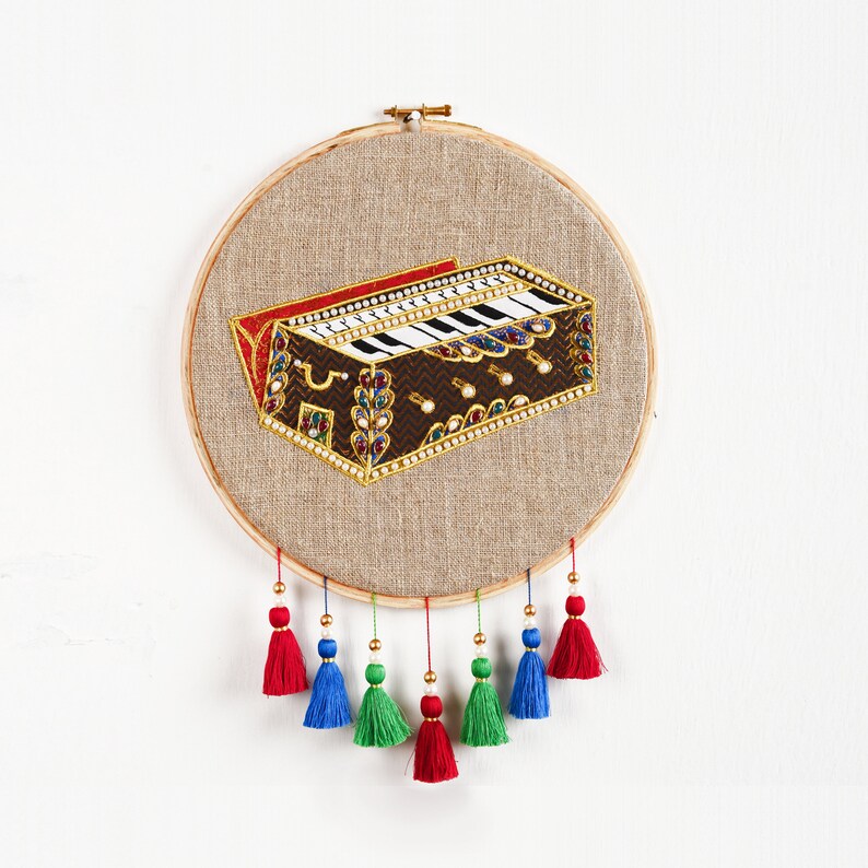 Arte de aro instrumento de música bordado y aplique lino y | Etsy